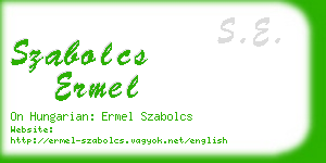 szabolcs ermel business card